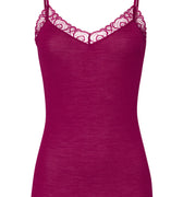 Woolen Lace Lace Trim Wool And Silk Camisole | Pink Tourmaline 70827-2473